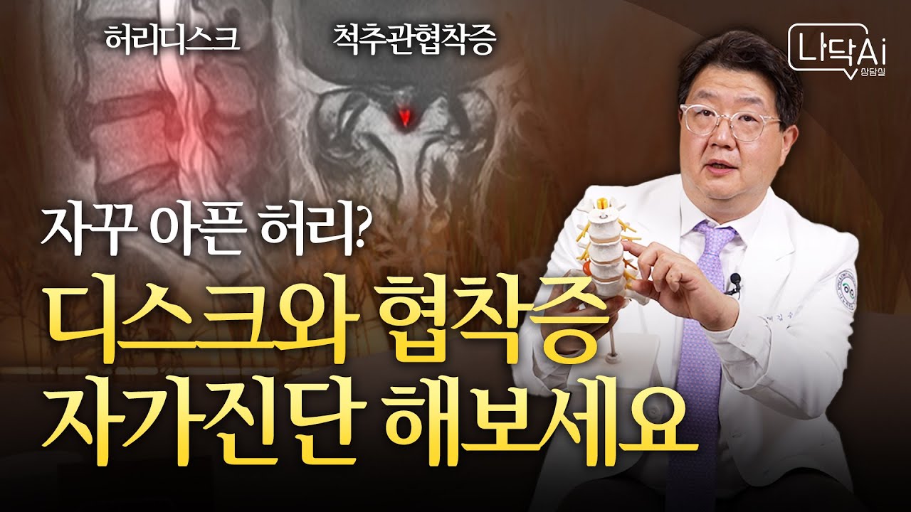 [나닥AI상담실] 허리디스크 vs 척추관협착증 차이점은? 증상, 진단, 치료 방법까지 완벽정리!